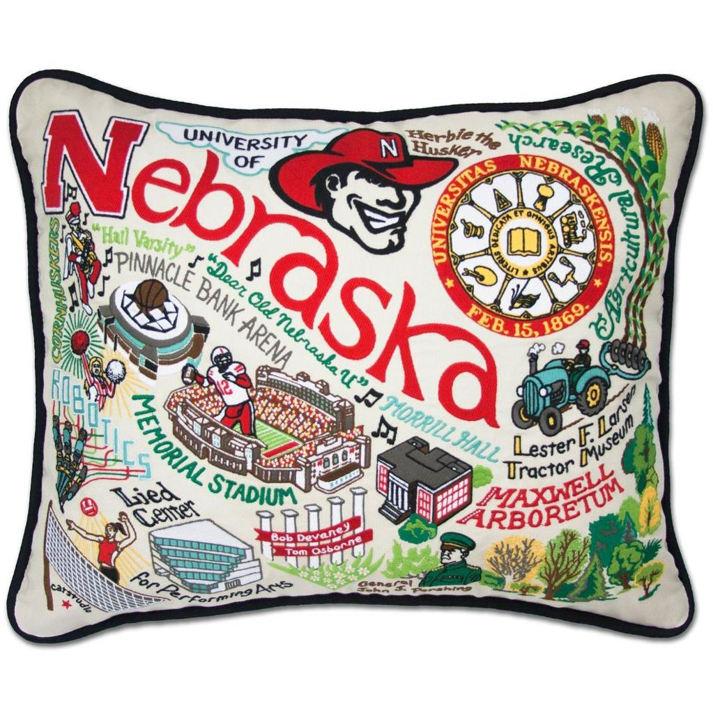 University of Nebraska Pillow - Zinnias Gift Boutique