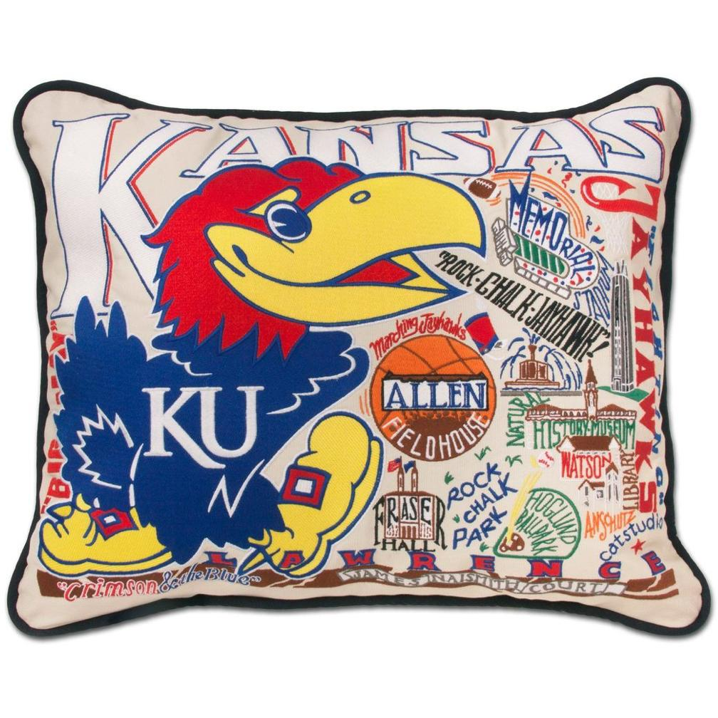 University of Kansas Pillow - Zinnias Gift Boutique