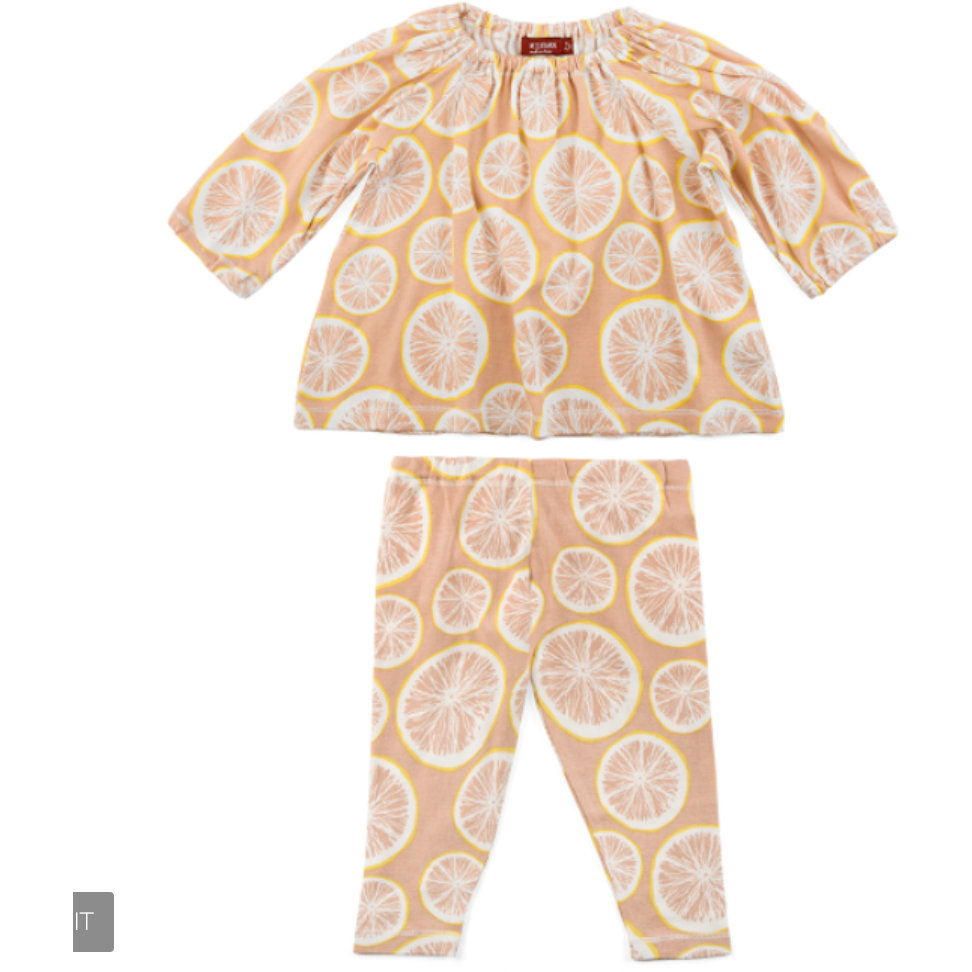 Organic Dress and Leggings - Oranges - Zinnias Gift Boutique