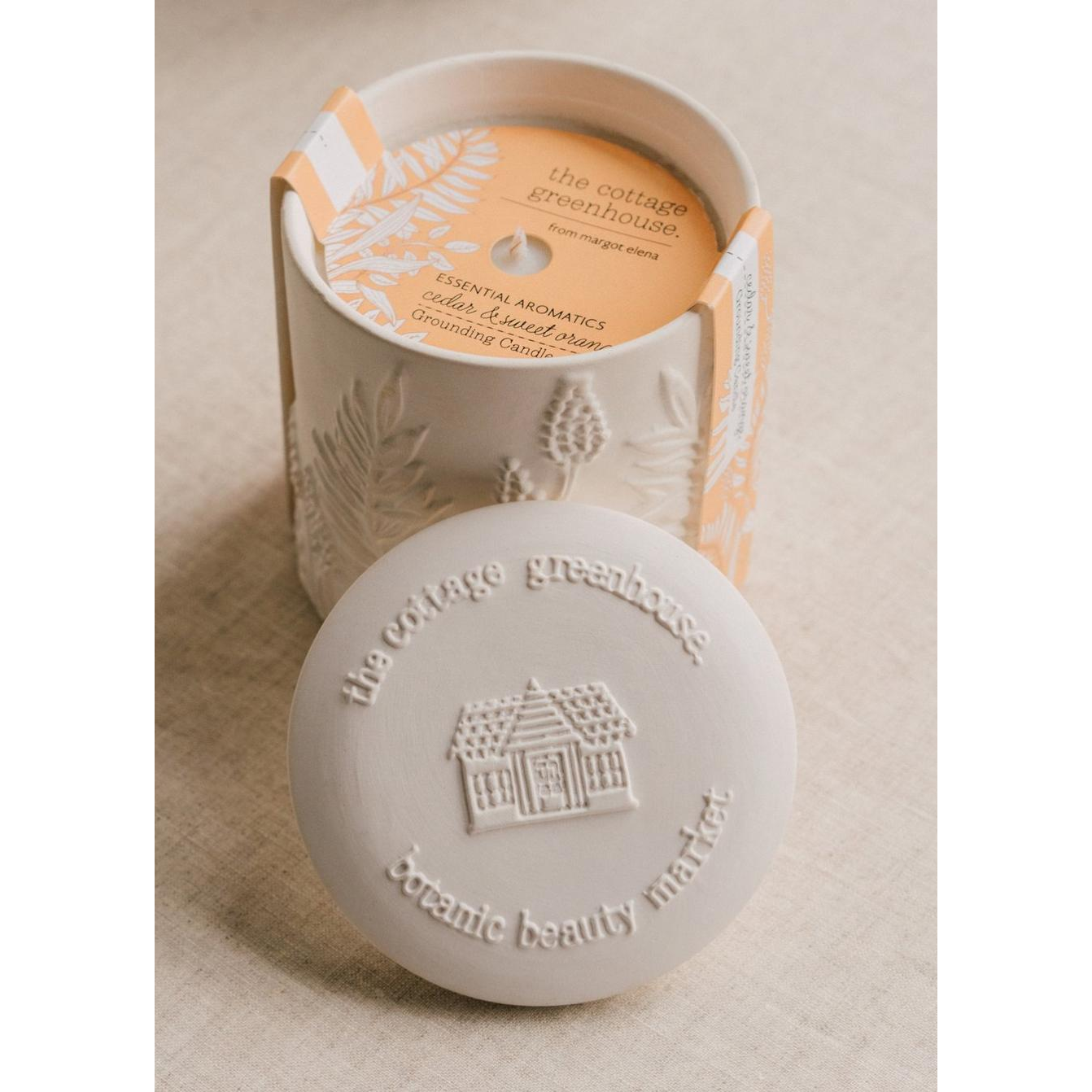 Cedar and Orange Candle - Ceramic - Zinnias Gift Boutique