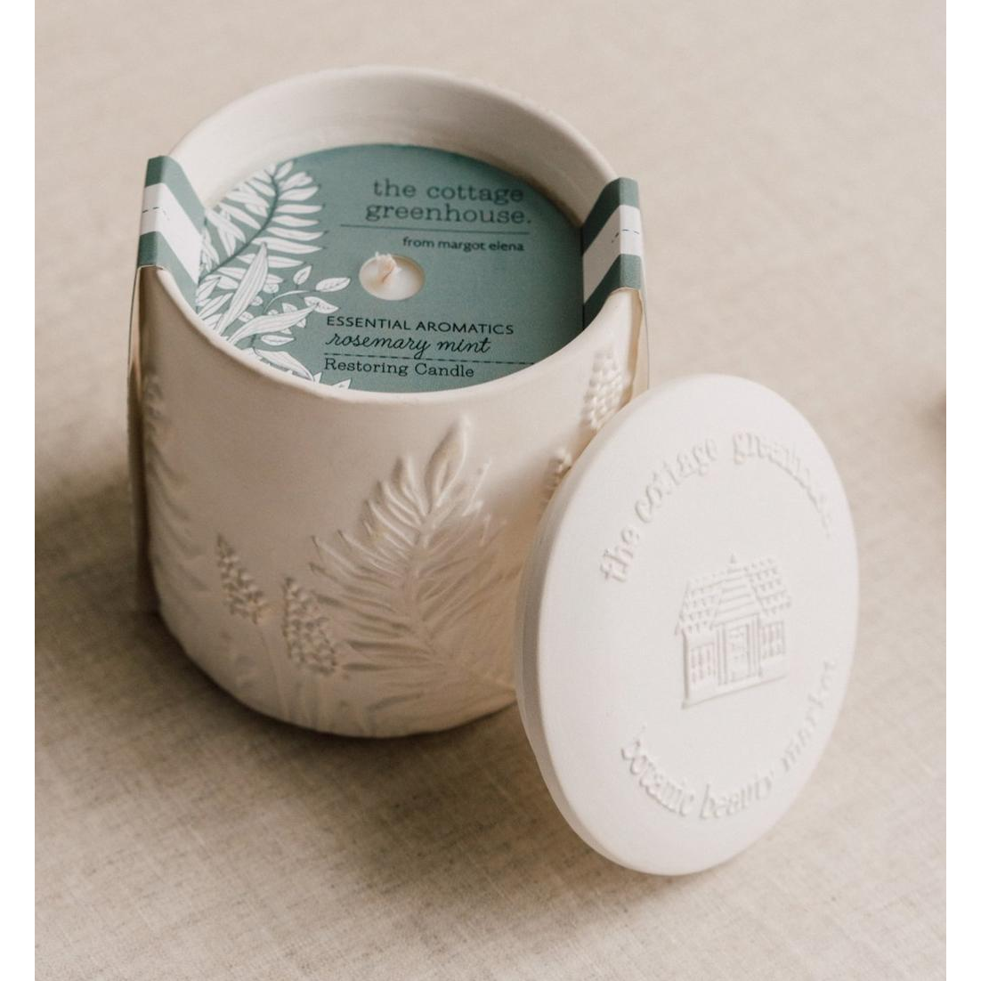 Rosemary Mint - Ceramic Candle - Zinnias Gift Boutique