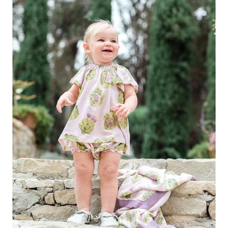 Organic Artichoke Dress and Bloomer Set - Zinnias Gift Boutique