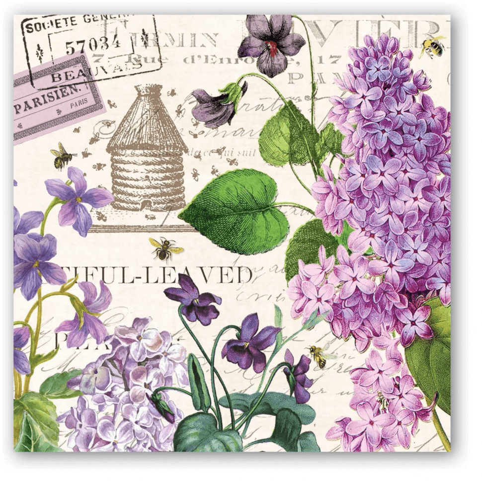 Lilac and Violets Napkins - Zinnias Gift Boutique