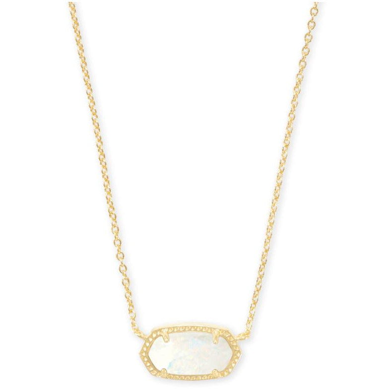 Elisa Pendant White Kyocera Opal - Zinnias Gift Boutique