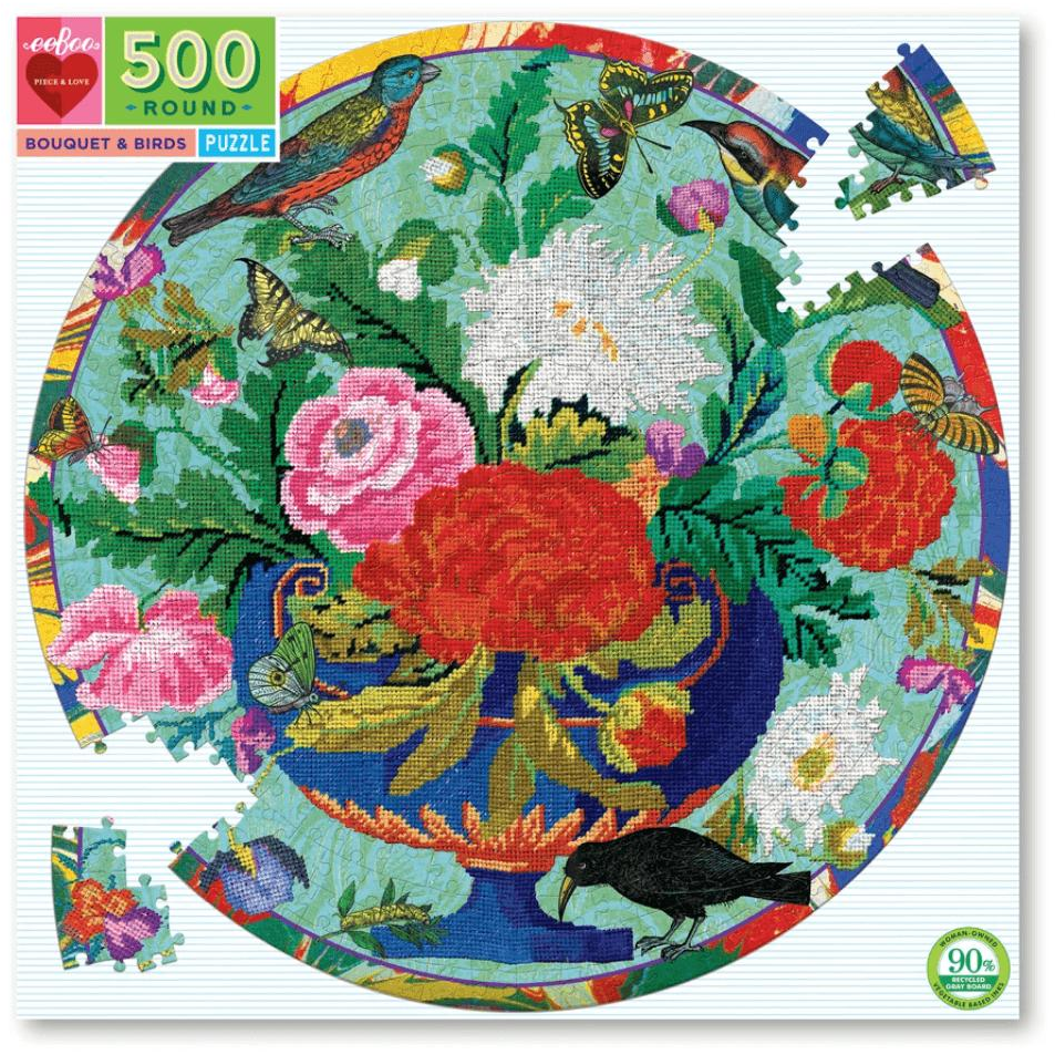 Bouquet and Birds Puzzle - Zinnias Gift Boutique
