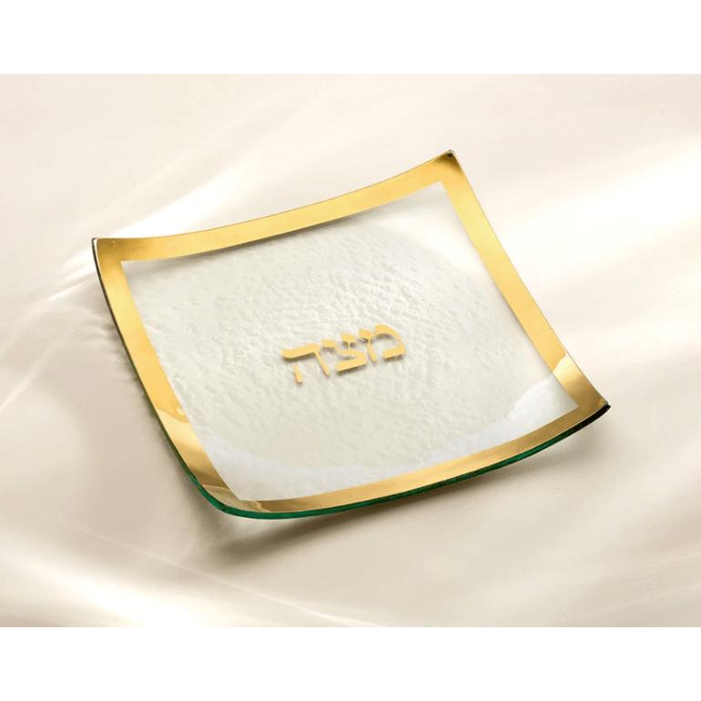 Judaica Square Matza Plate - Zinnias Gift Boutique