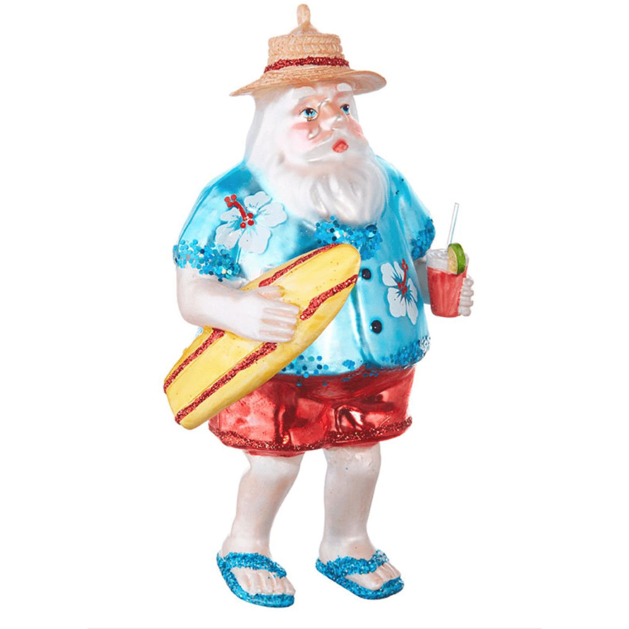 Tropical Santa Ornament 5.25" - Zinnias Gift Boutique