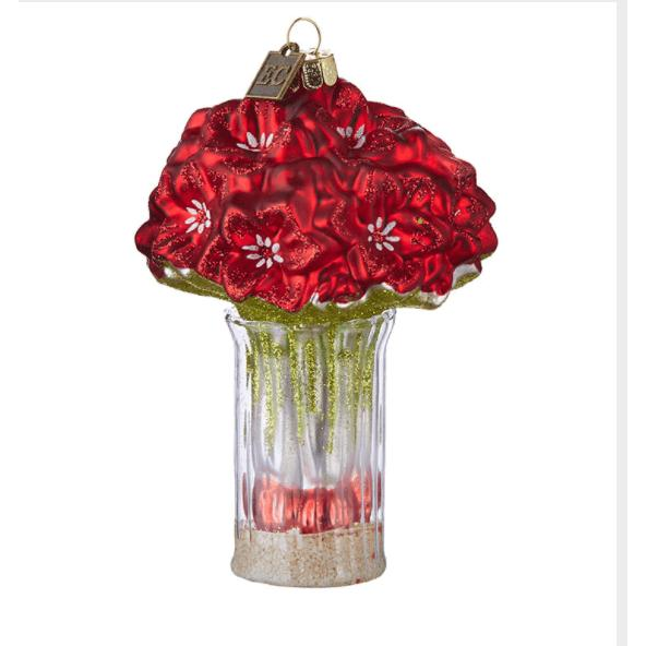 Red Amaryllis in Vase Ornament - Zinnias Gift Boutique