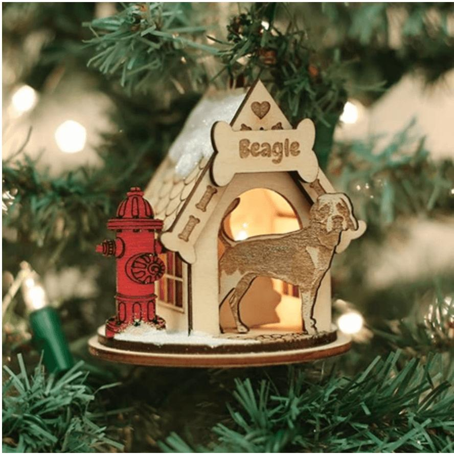 Beagle Cottage House Ornament USA Made - Zinnias Gift Boutique
