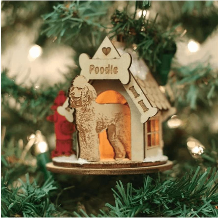 Poodle Cottage House Ornament USA Made - Zinnias Gift Boutique