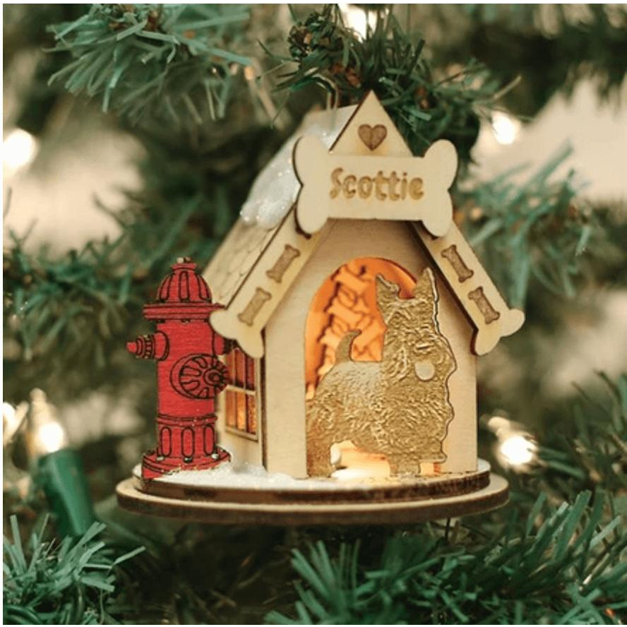 Scottie Cottage House Ornament USA Made - Zinnias Gift Boutique