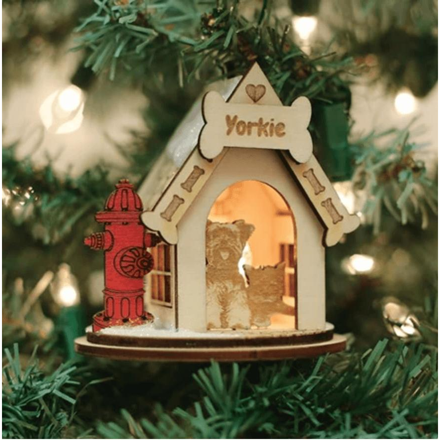 Yorkie Cottage Ornament Made in USA - Zinnias Gift Boutique