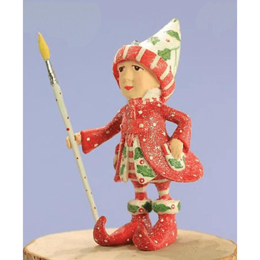 Patience Brewster Dash Away Vixen&#39;s Elf Mini Ornament - Zinnias Gift Boutique