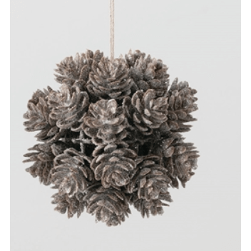 Frosted Pinecone Orb - Zinnias Gift Boutique