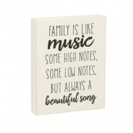 Family Likes Music Sign - Zinnias Gift Boutique