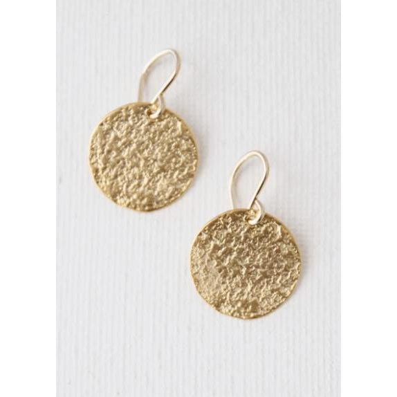 Gold Hammered Earrings - Zinnias Gift Boutique