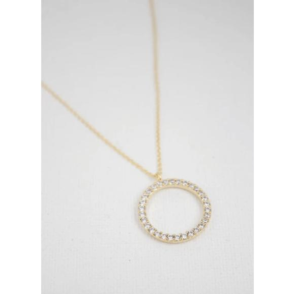 Cubic Zirconia Circle Necklace - Zinnias Gift Boutique