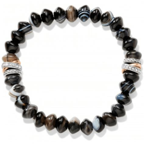 Neptune&#39;s Rings Banded Agate Stretch Bracelet - Zinnias Gift Boutique