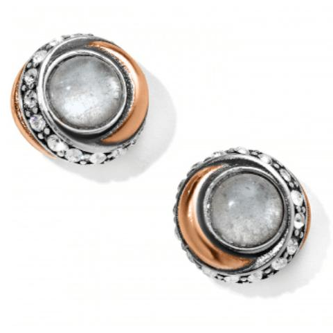 Neptune&#39;s Rings Crystal Button Earrings - Zinnias Gift Boutique