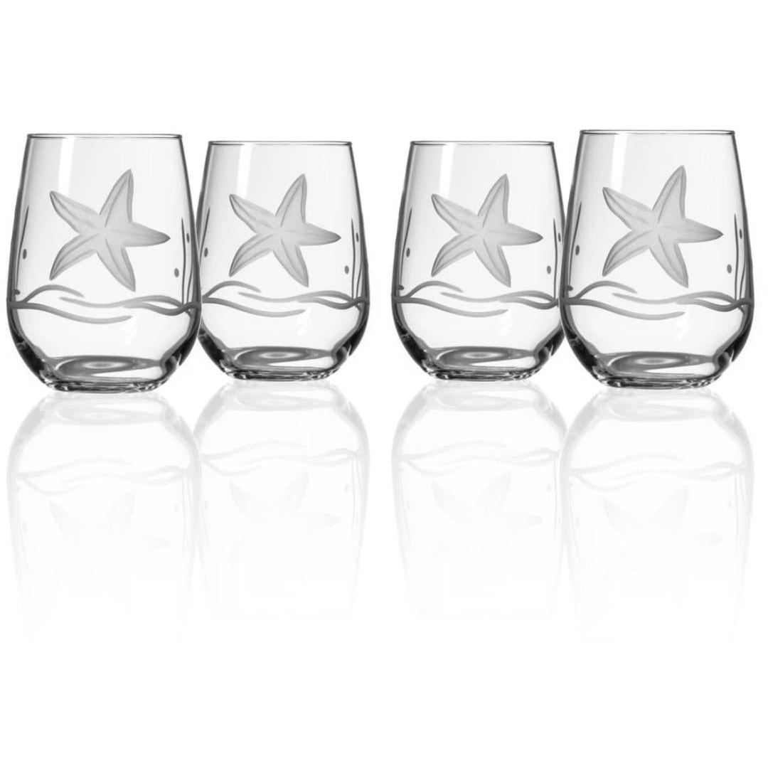 Starfish 17oz Stemless Wine Glass - Zinnias Gift Boutique