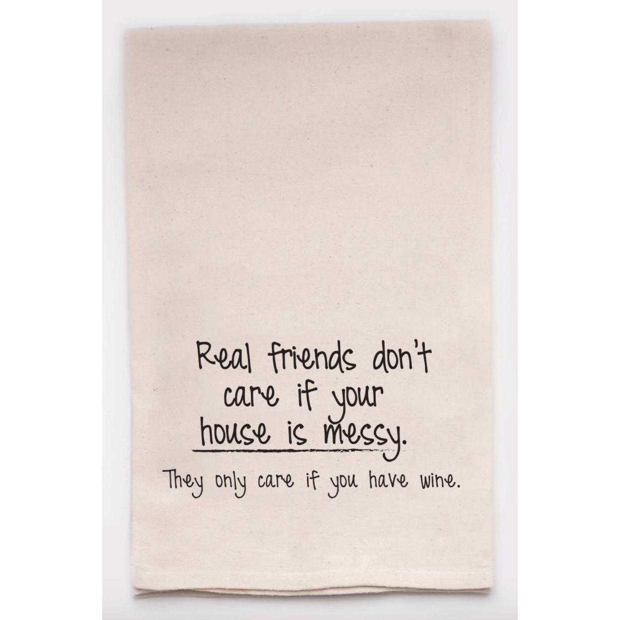 Real Friends Tea Towel - Zinnias Gift Boutique