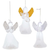 RGB LED Gold, Silver and White Angel Ornaments - Zinnias Gift Boutique
