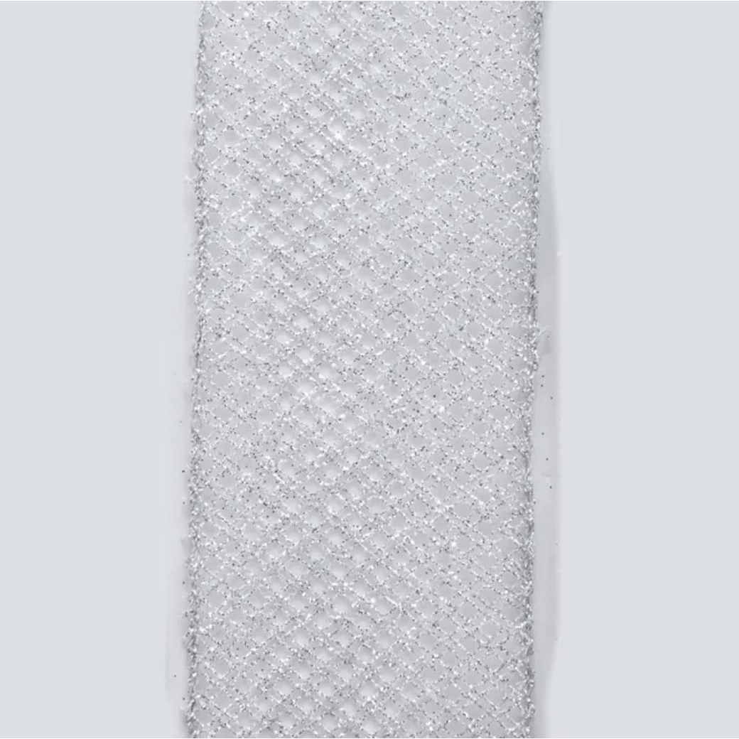 Silver Mesh Ribbon - Zinnias Gift Boutique