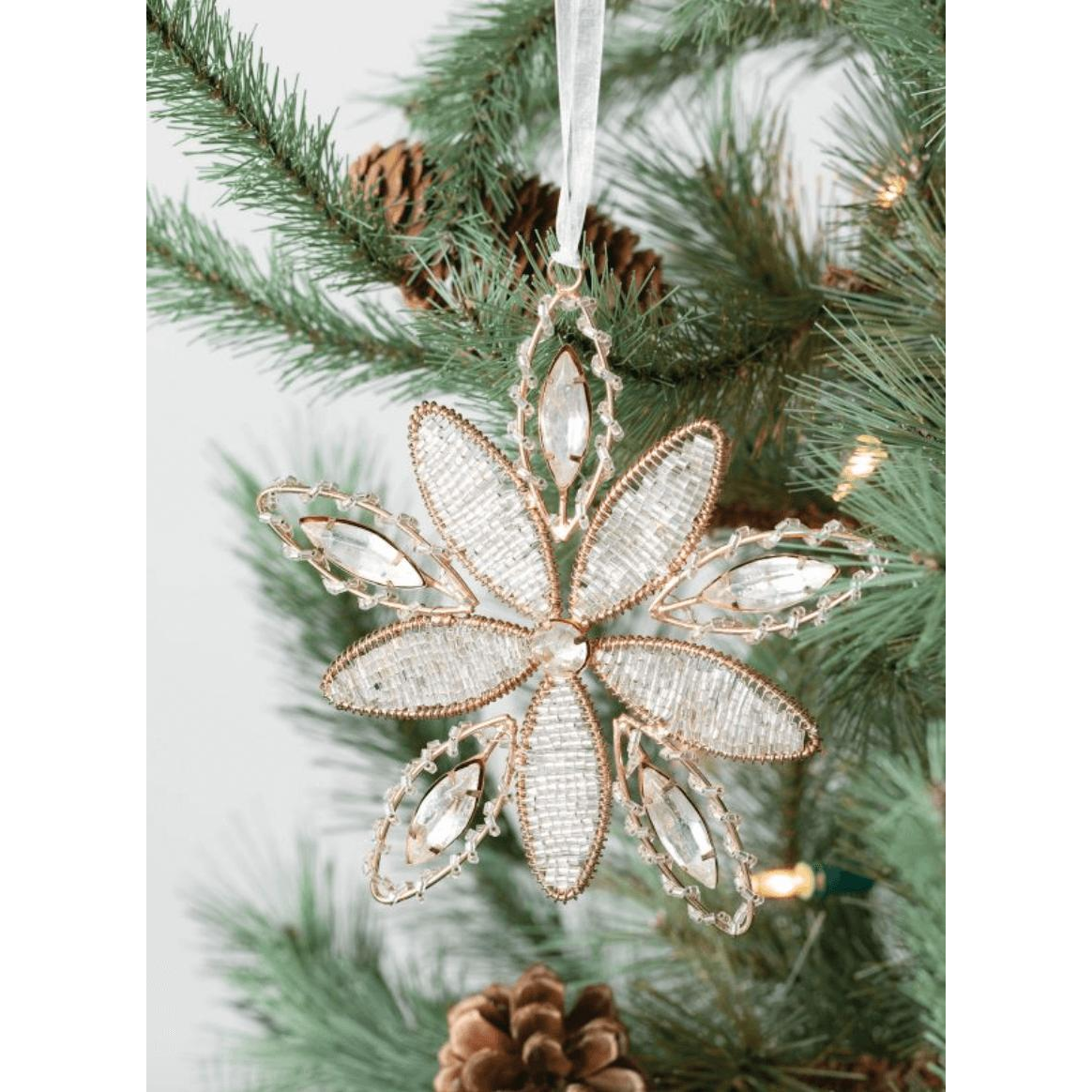 Hand Beaded Snowflake Ornament - Zinnias Gift Boutique