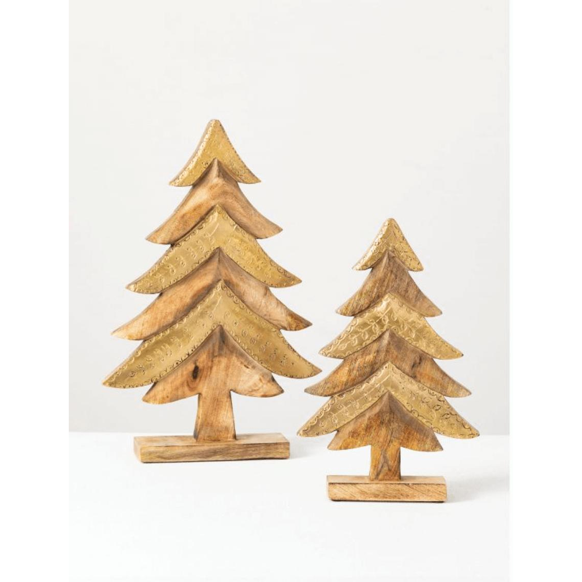 Handcrafted Wood Tabletop Tree Set - Zinnias Gift Boutique