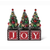 Red and Black Harlequin JOY Blocks with Bottle Brush Trees - Zinnias Gift Boutique