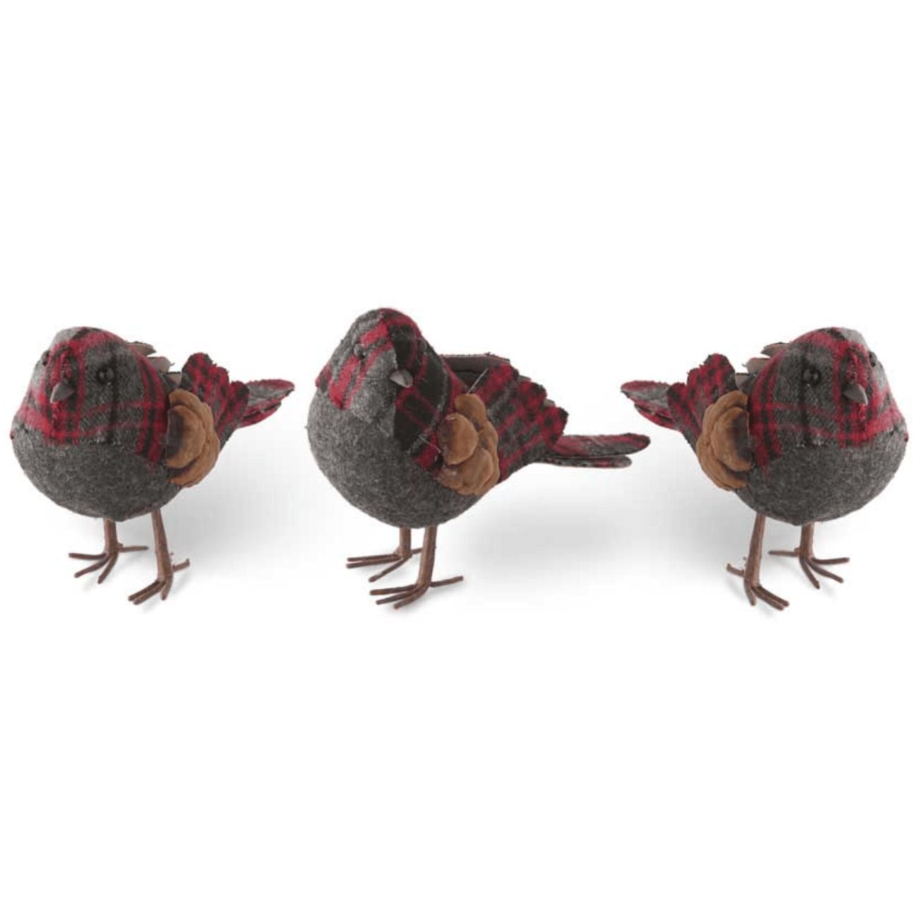 Red Plaid Birds - Zinnias Gift Boutique