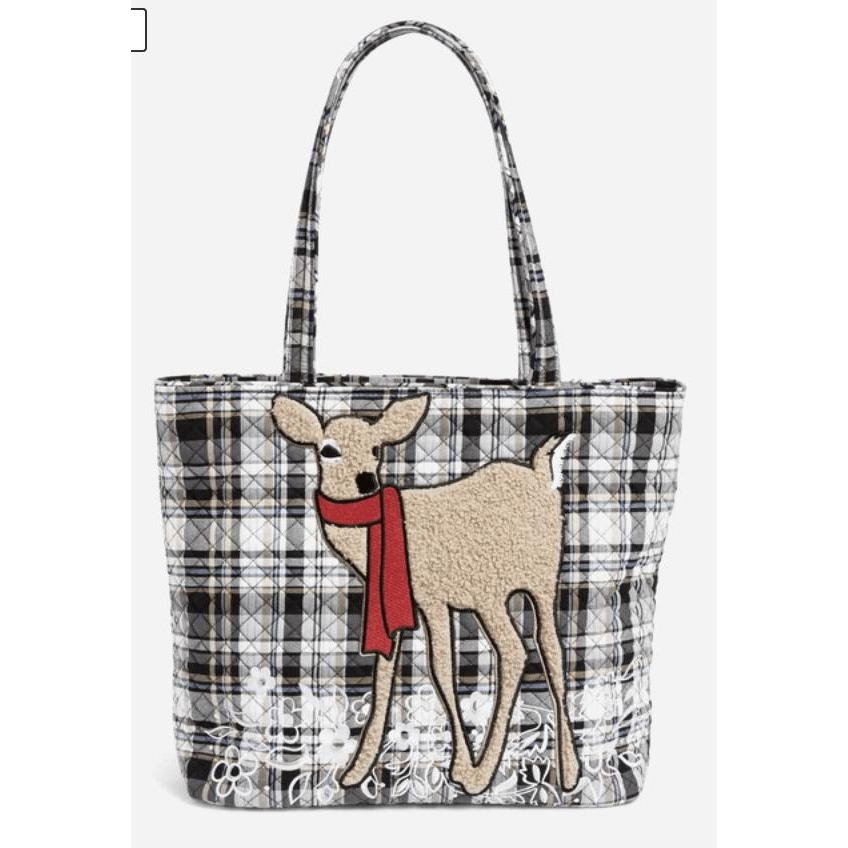 Vera Tote Bag - Cozy Plaid Neutral - Zinnias Gift Boutique