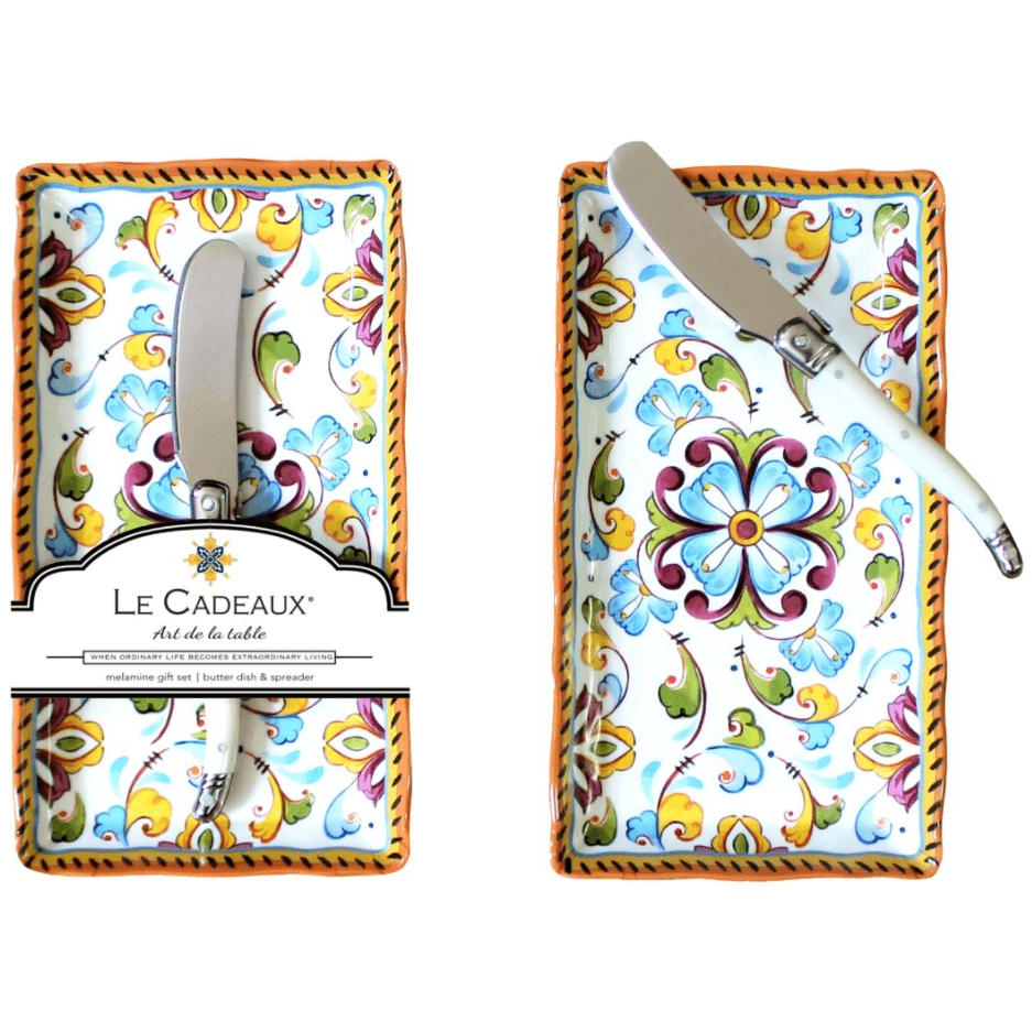 TOSCANA BUTTER DISH AND SPREADER GIFT SET - Zinnias Gift Boutique
