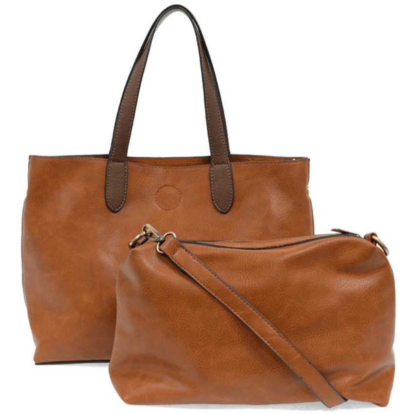 Mariah Medium Convertible Tote - Chicory with Coffee Handle - Zinnias Gift Boutique