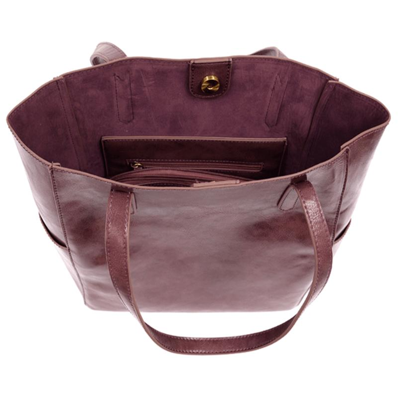 North South Bella Tote - Grape Thistle - Zinnias Gift Boutique