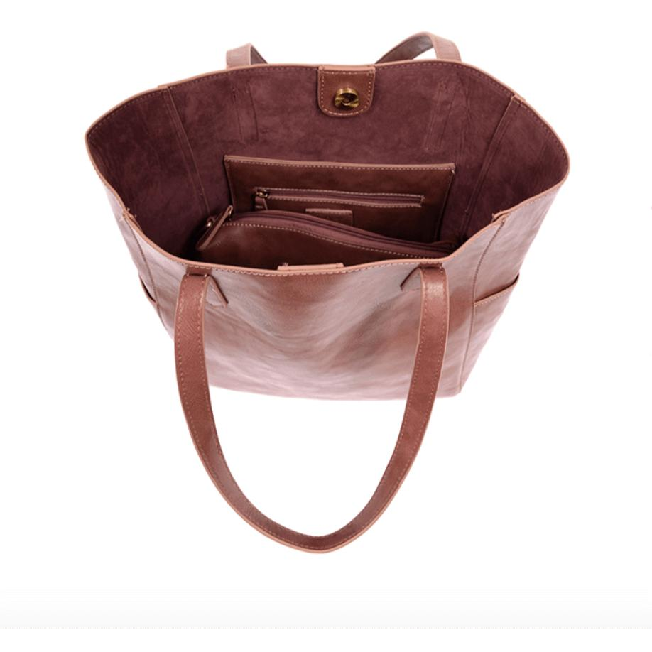 North South Bella Tote - Rose Clay - Zinnias Gift Boutique