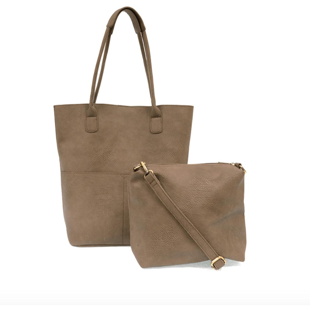 Kelly North South Front Pocket Tote - Mushroom - Zinnias Gift Boutique