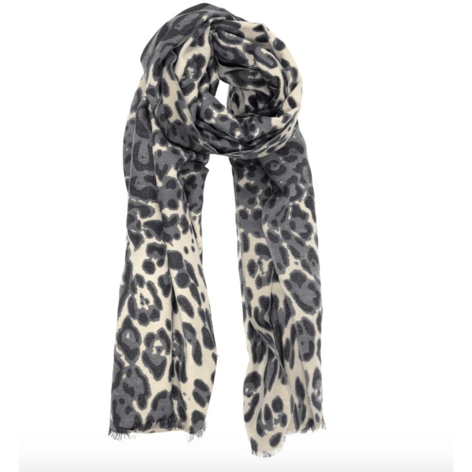 Luxurious Classic Leopard Scarf - Grey - Zinnias Gift Boutique