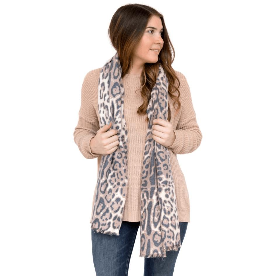 Luxurious Classic Leopard Scarf - Blush - Zinnias Gift Boutique