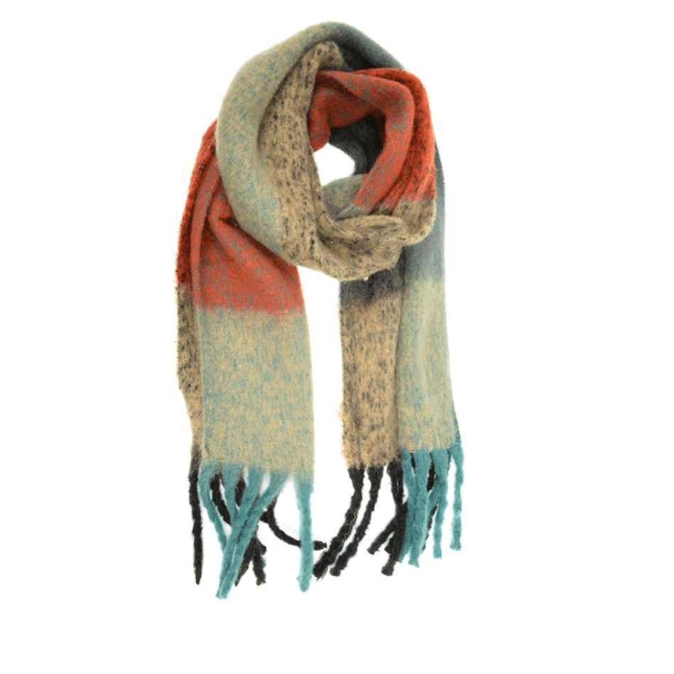 Speckled Colorblock Scarf - Coral - Zinnias Gift Boutique