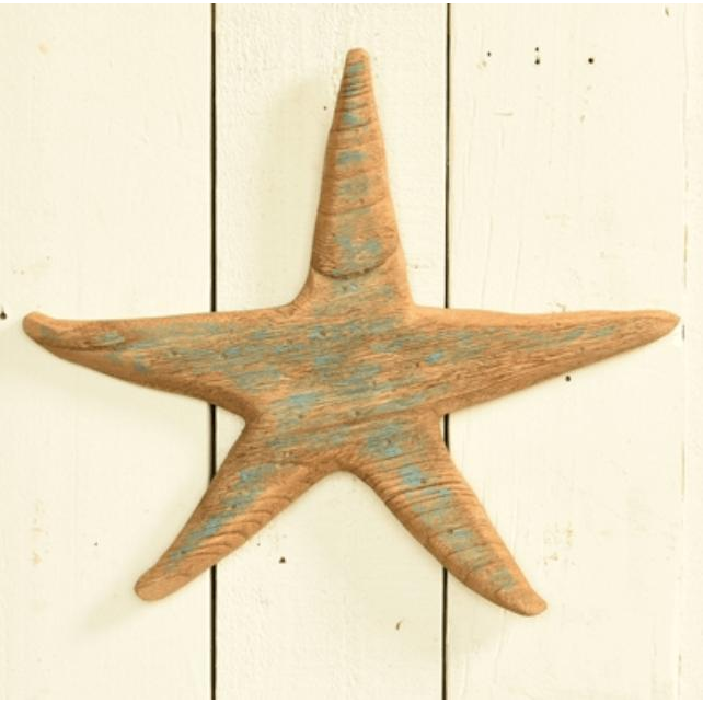Kelso Wood Starfish, Light Blue - Zinnias Gift Boutique