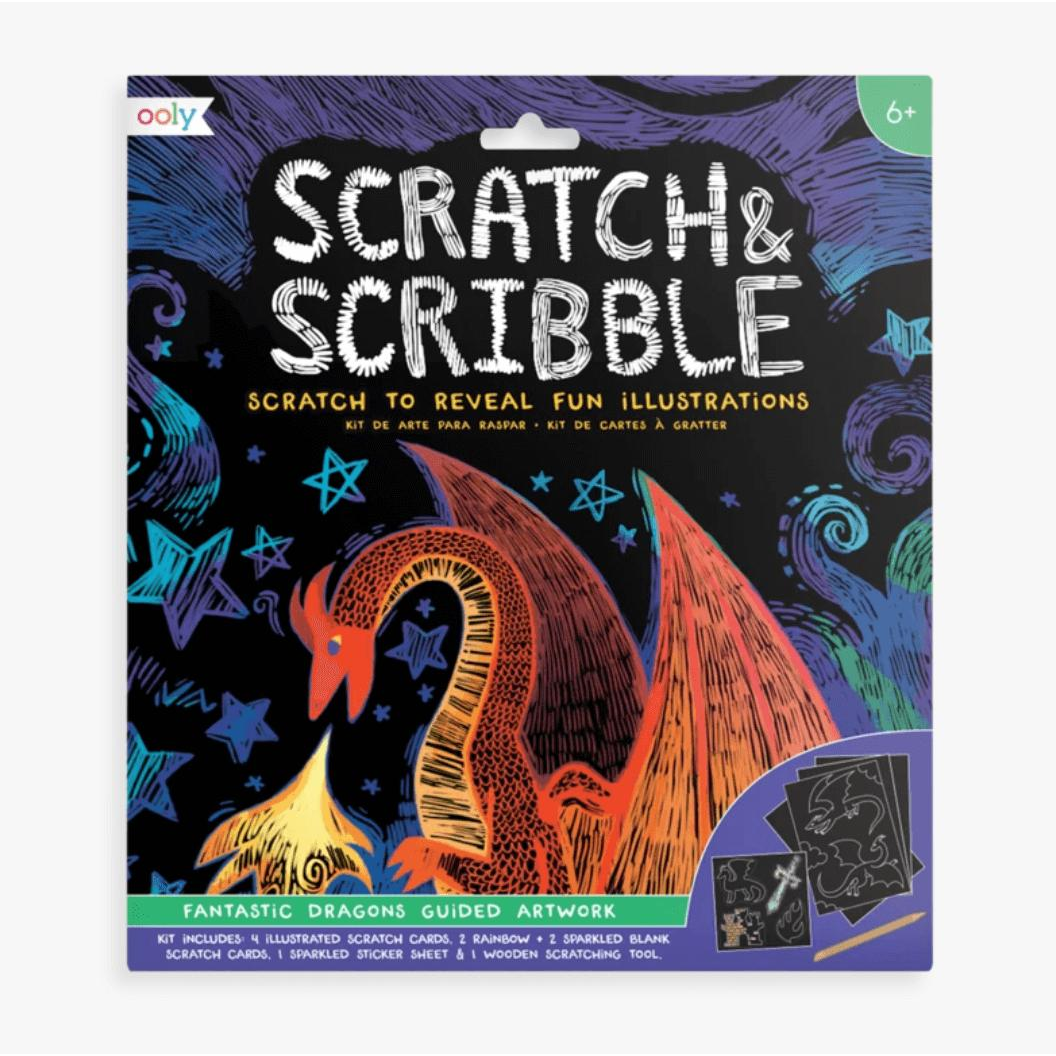 fantastic dragon scratch and scribble scratch art kit - Zinnias Gift Boutique