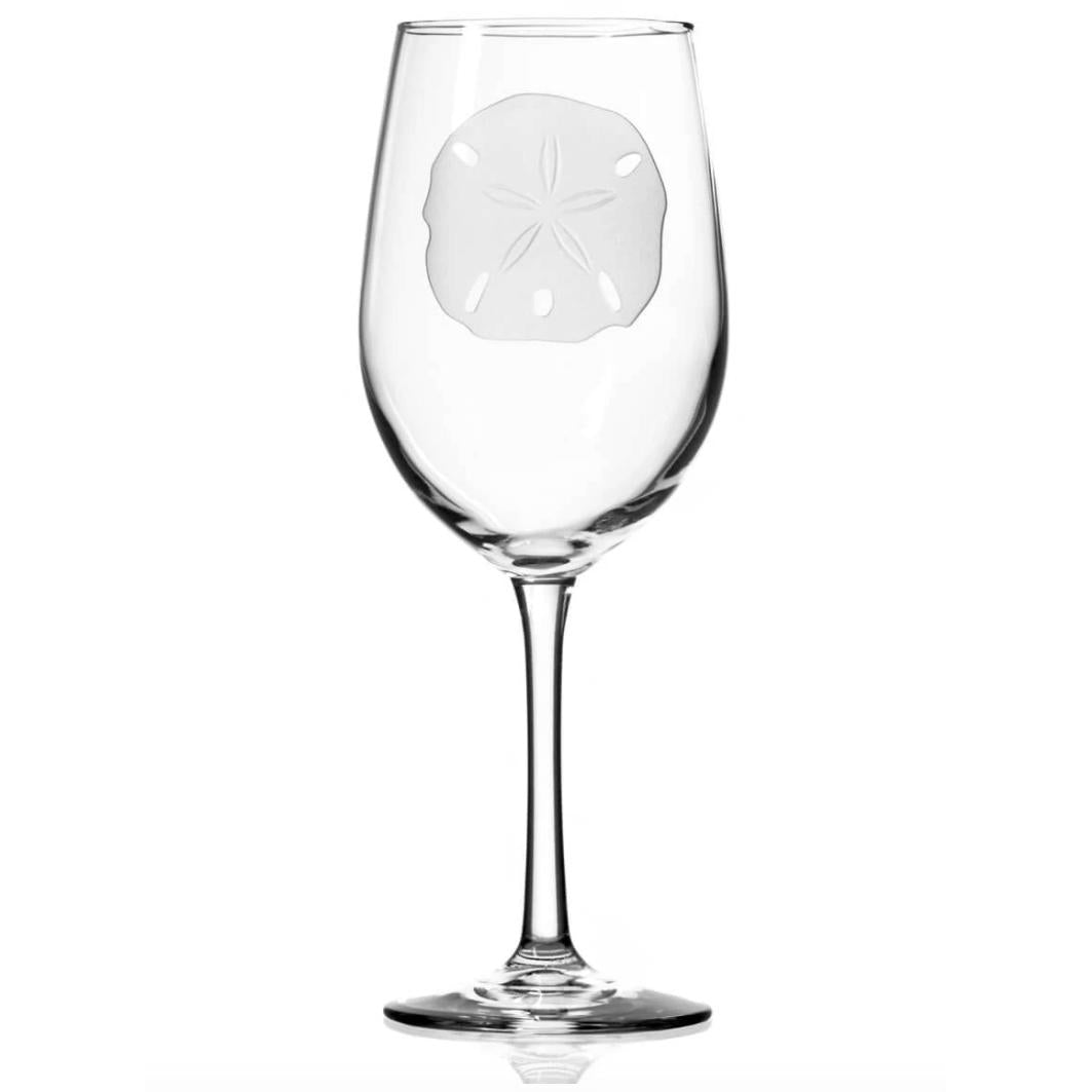 Sand Dollar 12oz White Wine Glass - Zinnias Gift Boutique