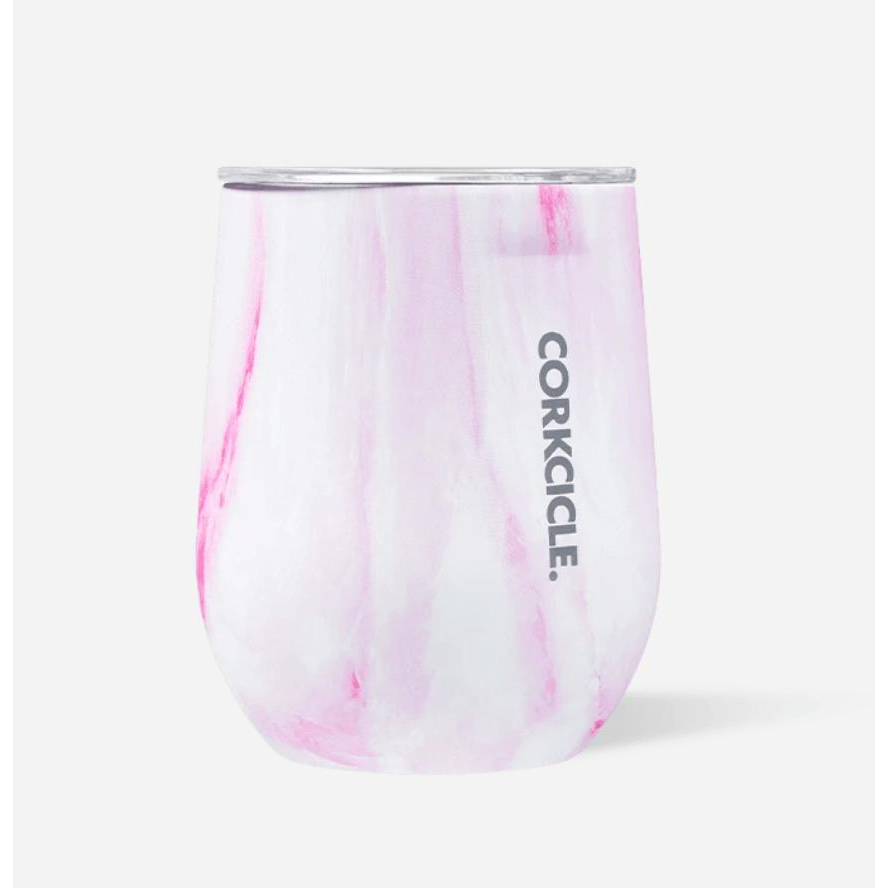 Origins Stemless - Pink Marble 12oz - Zinnias Gift Boutique