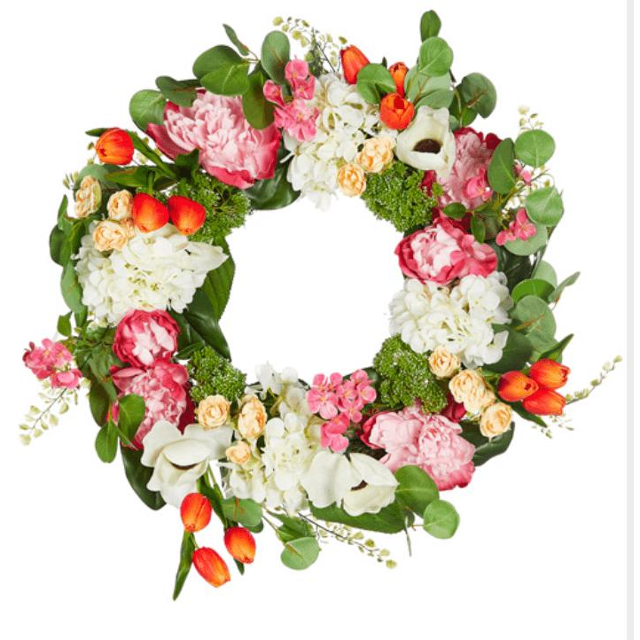 Tulip and Peony Wreath - Zinnias Gift Boutique