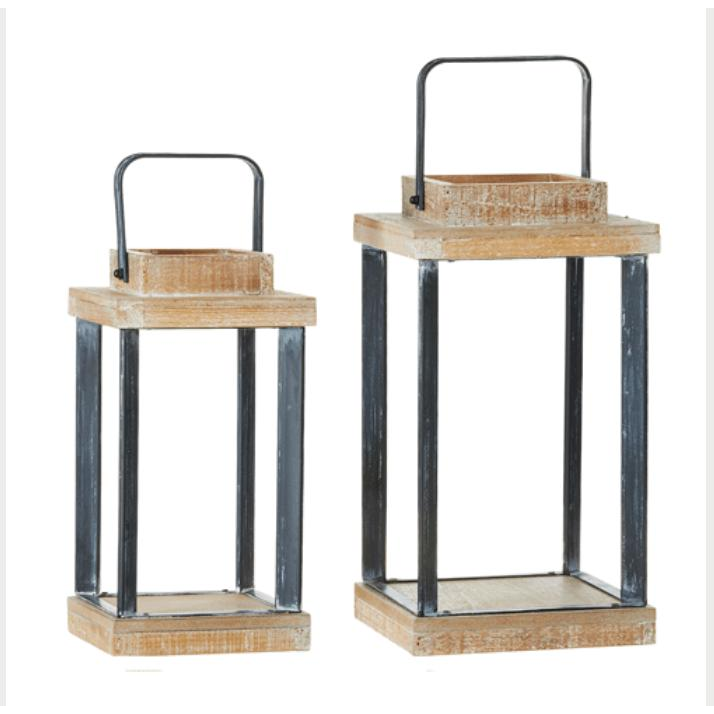 13" Lantern Set of 2 - Zinnias Gift Boutique