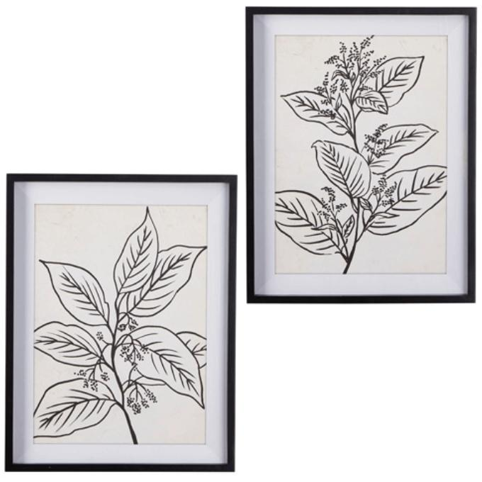 Botanical Sketch Art Set of 2 - Zinnias Gift Boutique