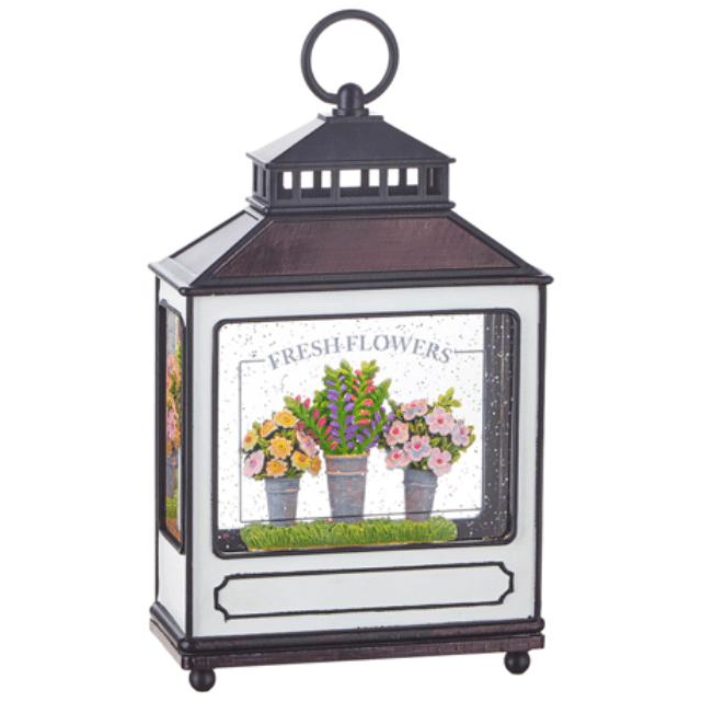 Fresh Flowers Lighted Water Lantern - Zinnias Gift Boutique