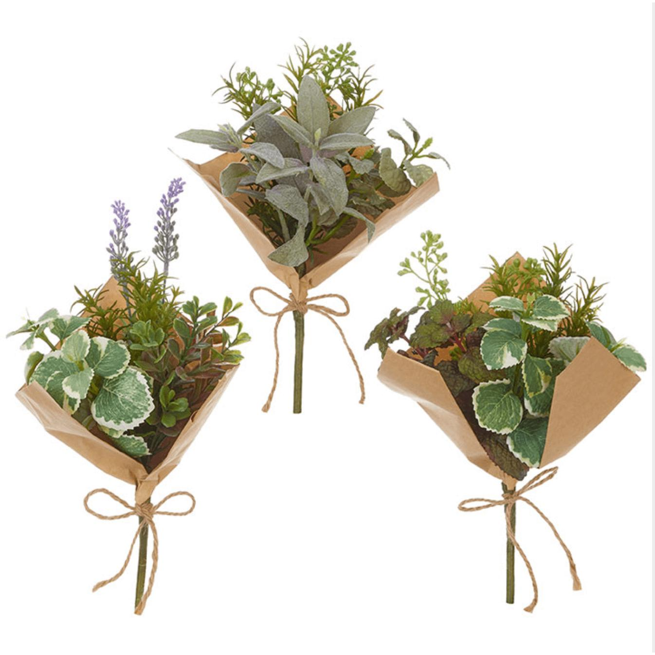 Herb Bouquet Wrapped in Paper - Zinnias Gift Boutique