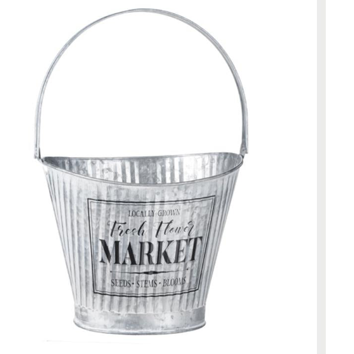 Fresh Flower Handled Bucket - Zinnias Gift Boutique